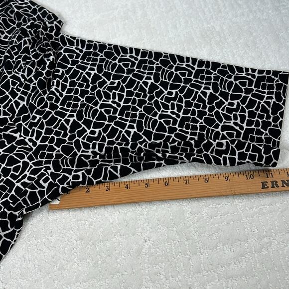 Ulla Popken black and white v-neck stretch tunic with pockets 3/4 sleeves 36/38 - Picture 10 of 13